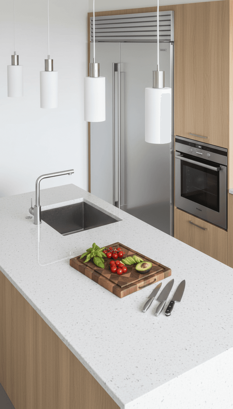 Updated kitchen with modern appliances and granite counters