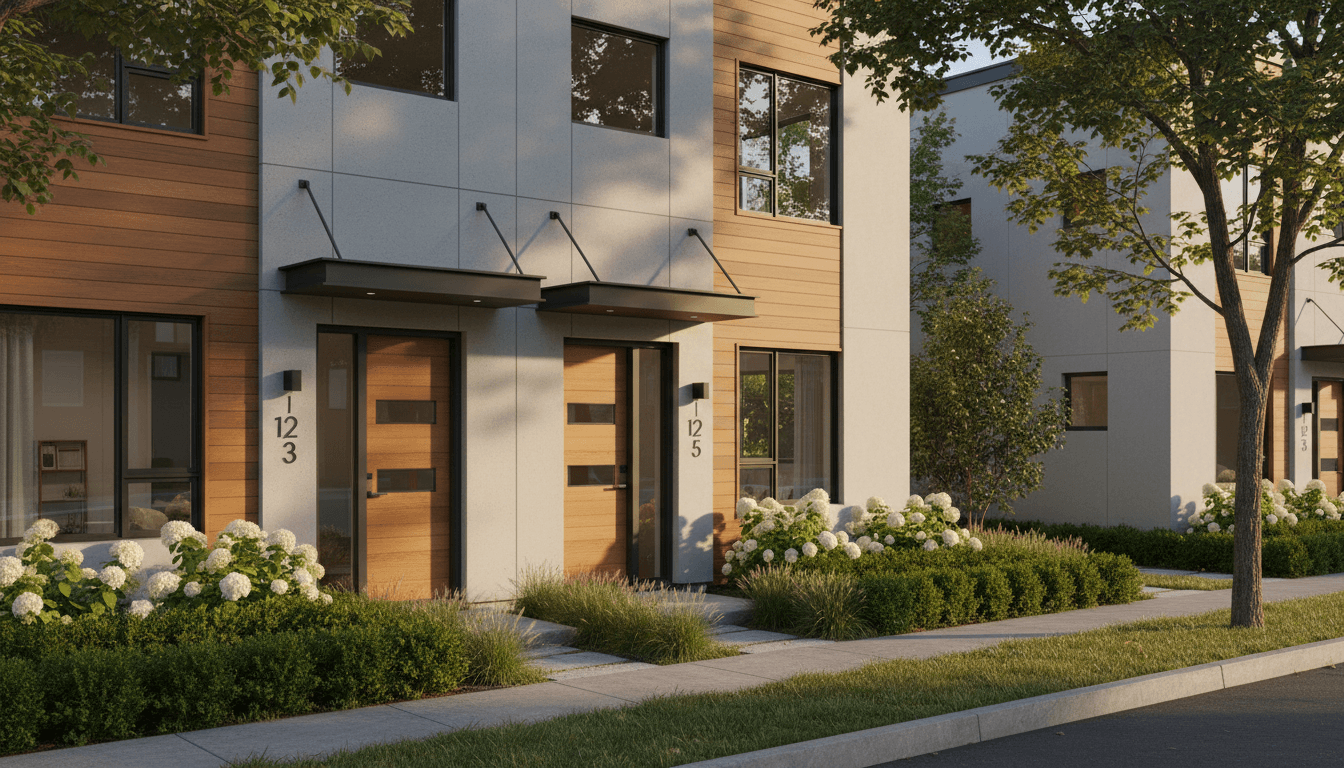 Modern duplex exterior in Dalton with clean facade and welcoming entrance
